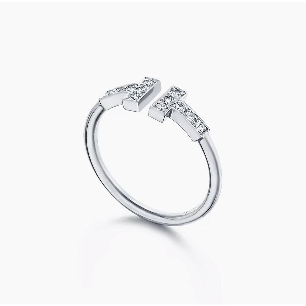 Tiffany & Co 18k White Gold T Ring